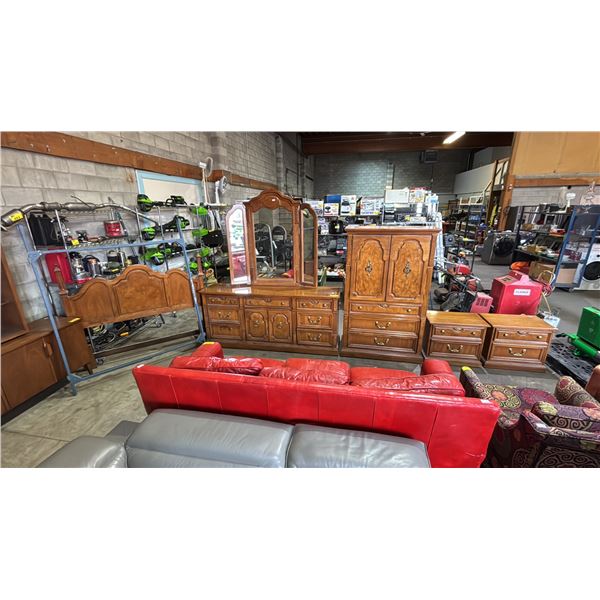 6 PIECE THOMASVILLE MODERN CONTEMPORARY  BEDROOM SET INCL. DRESSER WITRH MIRROR, HIGHBOY, QUEEN ,