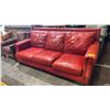 Image 1 : BRADINGTON YOUNG RED LEATHER 3-SEATER SOFA