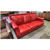 Image 2 : BRADINGTON YOUNG RED LEATHER 3-SEATER SOFA