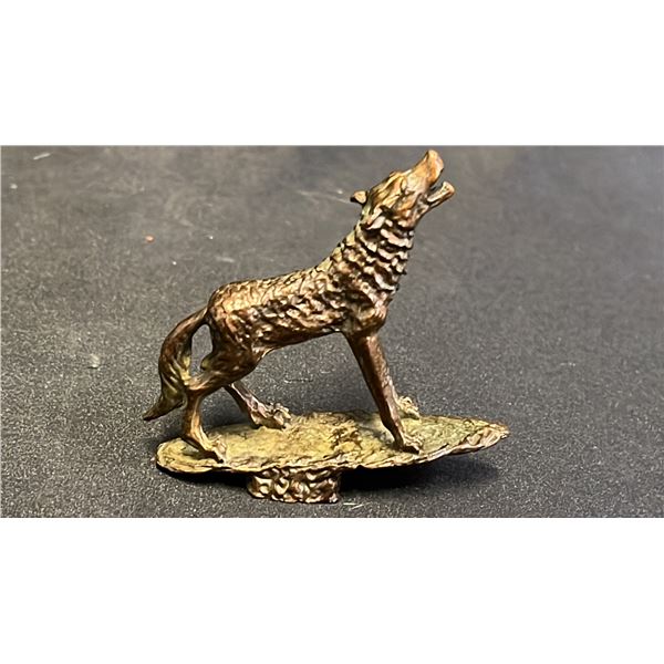 COPPER WOLF FIGURINE