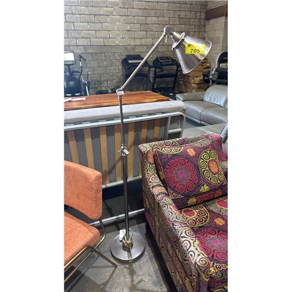 BRUSHED NICKEL ADJUSTABLE FLOOR LAMP