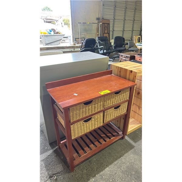 4 DRAWER OUTDOOR WOOD STORAGE CABINET