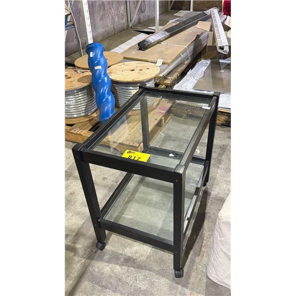 2 TIER WOOD END TABLE