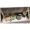 Image 1 : SHELF OF ASSORTED PLANTER POTS & 1 PLANTER POT STAND