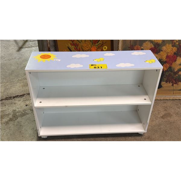 PAINTED 2-TIER PORTABLE BOOKSHELF