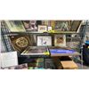 Image 1 : SHELF OF ASSORTED FRAMED ARTWORK