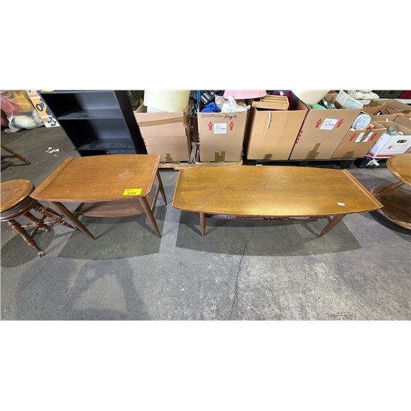2-TIER WOOD END TABLE & COFFEE TABLE SET (MINOR COSMETIC DAMAGE)
