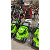 Image 1 : GREENWORKS PRO 21" CORDLESS LAWNMOWER WITH GRASS CATCHER BAG *NO BATTERIES/NO CHARGER/WORKING