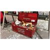 Image 1 : RED METAL 3-DRAWER TOOL BOX & CONTENTS