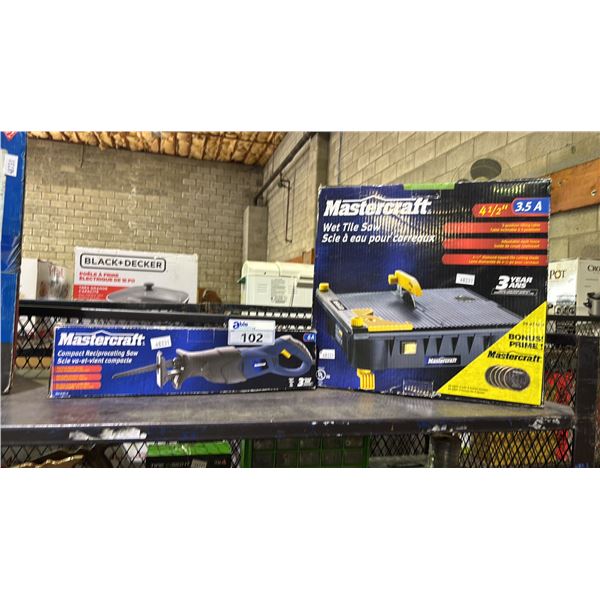 MASTERCRAFT COMPACT RECIPROCATING SAW & MASTERCRAFT WET TILE SAW *IN BOXES*