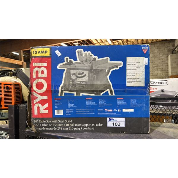 RYOBI 10" TABLE SAW WITH STEEL STAND *IN BOX*