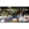 Image 3 : SHELF OF ASSTD. ELECTRONICS CABLES, MULTI-SLOT FOLDABLE SUNGLASSES CASE, BLUE WOLF VR GLASSES & MORE