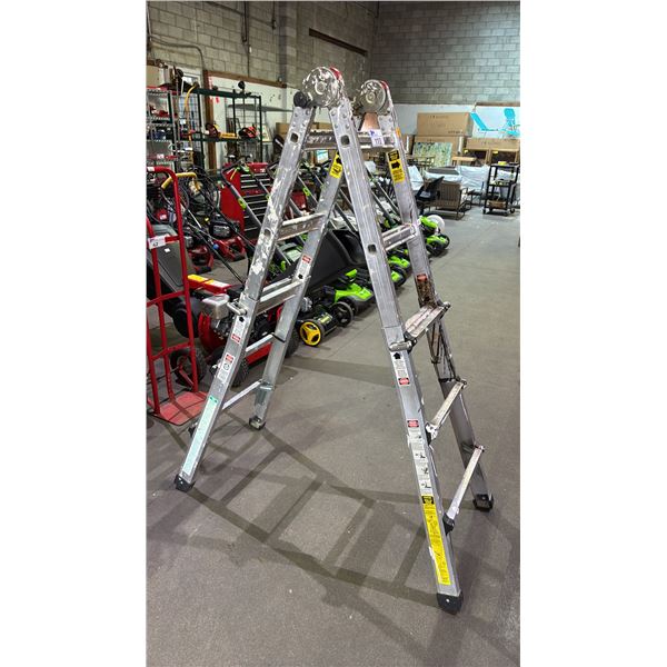 VULCAN ALUMINUM 5' - 13' FOLDING ADJUSTABLE STEP/EXTENSION LADDER