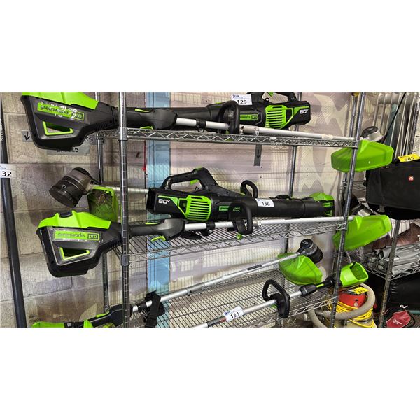 (2) GREENWORKS PRO TRIMMERS & GREENWORKS PRO BLOWER