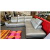 Image 2 : *TESTED WORKING* 2-PC LEATHER SECTIONAL SOFA WITH ADJUSTABLE HEADRESTS & ELECTRIC RECLINING SECTION