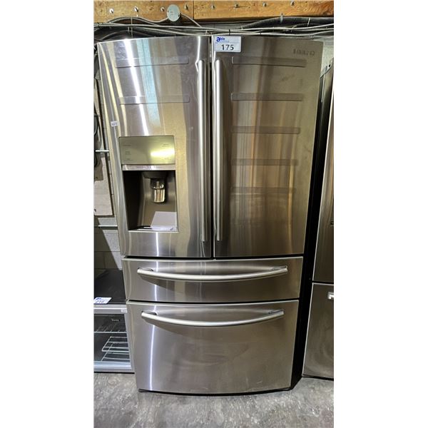 SAMSUNG STAINLESS STEEL FRENCH DOOR FRIDGE WITH ROLLOUT COOLER, ROLLOUT FREEZER & WATER/ICE