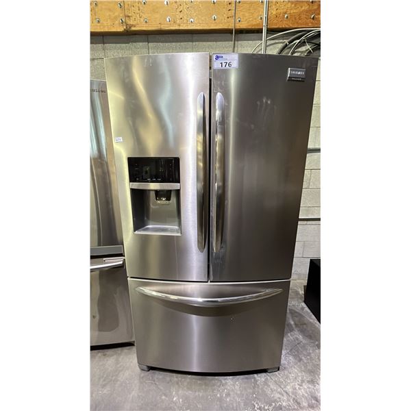FRIGIDAIRE GALLERY STAINLESS STEEL FRENCH DOOR FRIDGE WITH ROLLOUT FREEZER & WASTER/ICE DISPENSER
