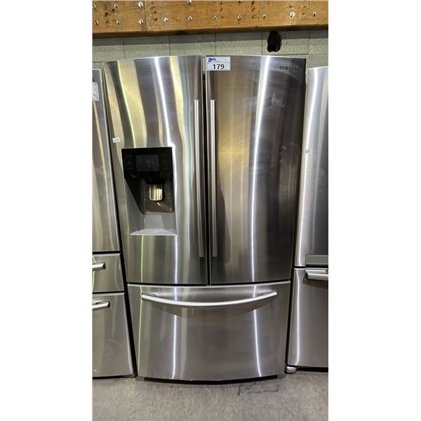 SAMSUNG STAINLESS STEEL FRENCH DOOR FRIDGE WITH ROLLOUT FREEZER & WATER/ICE DISPENSER 36"W