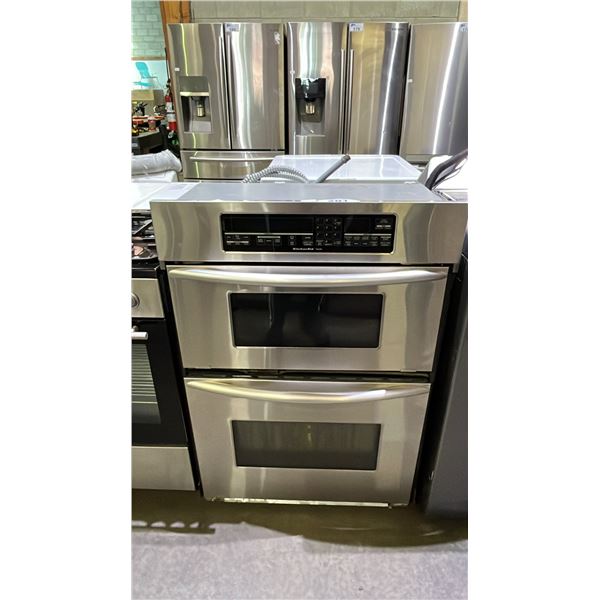 KITCHENAID SUPERBA STAINLESS STEEL BUILT-IN DUAL BAY MICROWAVE OVEN & CONVECTION OVEN 29.5" X 42"