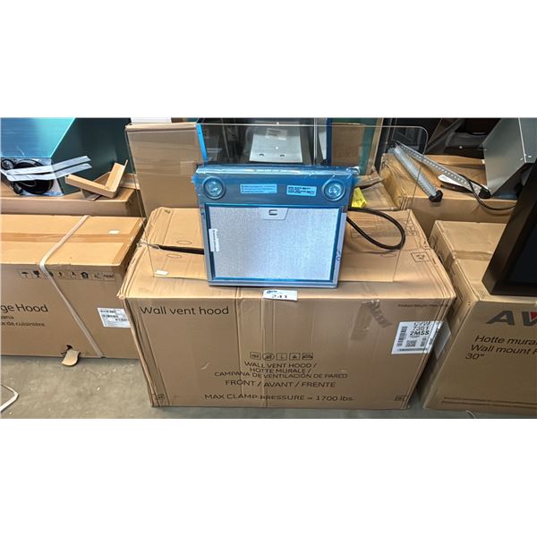 CAFE GLASS & STAINLESS STEEL 30" RANGE HOOD FAN CVW73012MSS WITH BOX