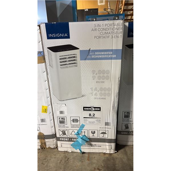 INSIGNIA 9,000 BTU 3-IN-1 PORTABLE AIR CONDITIONER WITH DEHUMIDIFIER WITH HOSE (NO REMOTE)