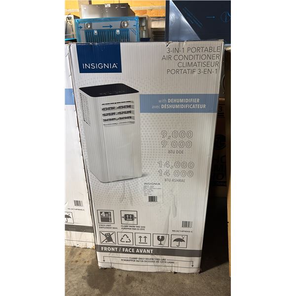 INSIGNIA 9,000 BTU 3-IN-1 PORTABLE AIR CONDITIONER WITH DEHUMIDIFIER (NO HOSE, NO REMOTE)