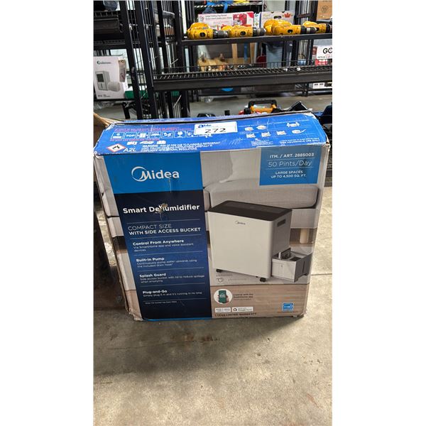 MIDEA 50 PINT CAPACITY DEHUMIDIFIER WITH BOX