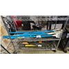 Image 1 : SHELF OF ASSORTED RAKES & SHOVELS