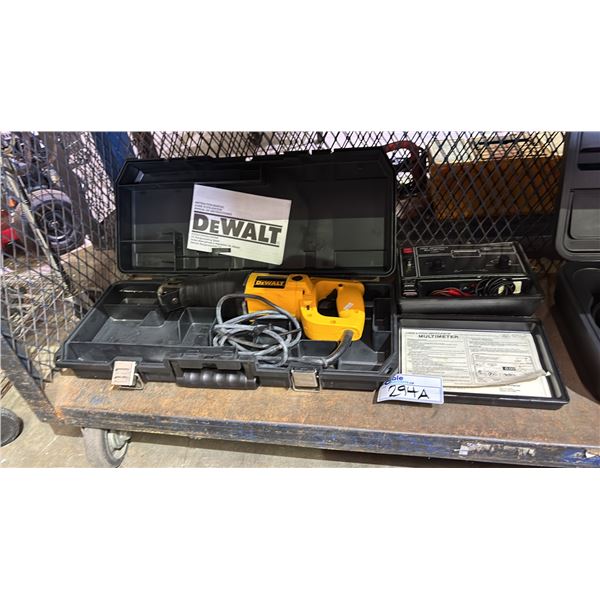 DEWALT DW304 VS RECIPROCATING SAW IN CASE & HIGH-IMPEDENCE MULTIMETER IN CASE