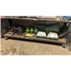 Image 1 : SHELF OF TURF BUILDER PRO LAWN FERTILIZER, JIFFY POTS, VOTIVE HANGING LAMPS, GARDEN DECOR & MORE