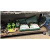 Image 3 : SHELF OF TURF BUILDER PRO LAWN FERTILIZER, JIFFY POTS, VOTIVE HANGING LAMPS, GARDEN DECOR & MORE
