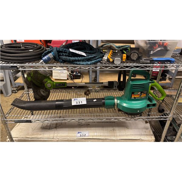 WEEDEATER BARRACUDA BLOWER (NO POWER CORD) & GREENWORKS ELECTRIC 15" STRING TRIMMER