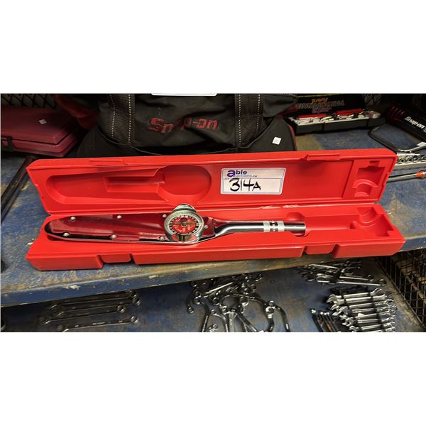 VINTAGE SNAP-ON TORQOMETER DIAL TORQUE WRENCH IN CASE