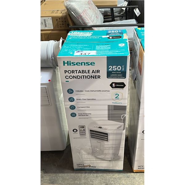 HISENSE PORTABLE AIR CONDITIONER *IN BOX*: 9,000 BTU ASHRAE/6,000 SACC