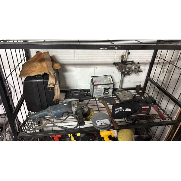 CRAFTSMAN BELT SANDER, CRAFTSMAN PALM SANDER, BOSCH ANGLE GRINDER, MASTERCRAFT DRILL PRESS STAND &