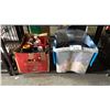 Image 1 : BOX OF ASSTD. AEROSOL SPRAY PAINT & BOX OF LED STRING LIGHTS, 4-PORT POWER CAR ADAPTER & MORE
