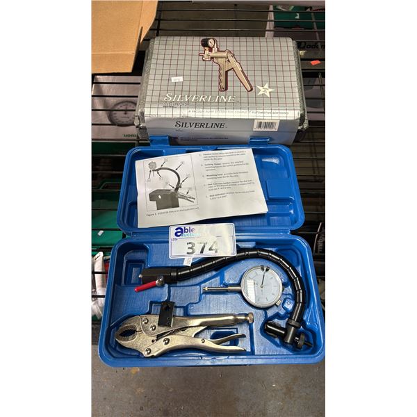 POWER FIST FLEX ARM DIAL INDICATOR SET & SILVERLINE MITYVAC VACUUM PUMP SYSTEM