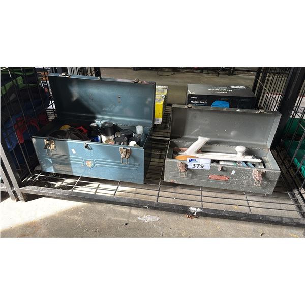 (2) METAL TOOL BOXES W/ CONTENTS