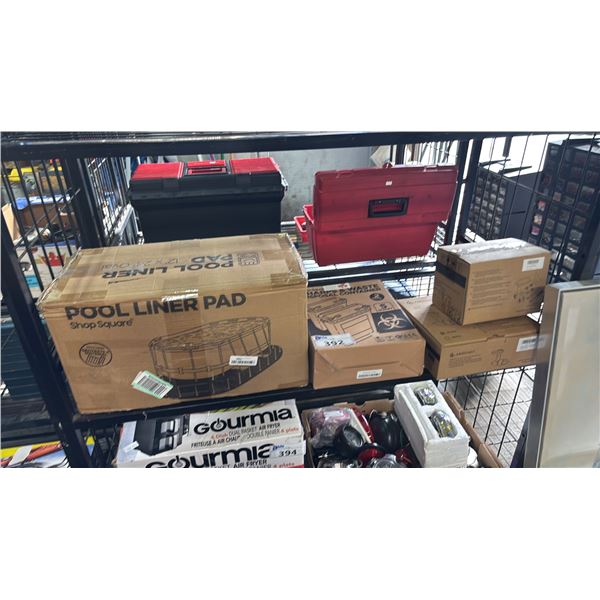 POOL LINER PAD, SHARPS & WASTE DISPOSAL CONTAINERS, STAND MIXER MEAT GRINDING ATTACHMENTS & MORE