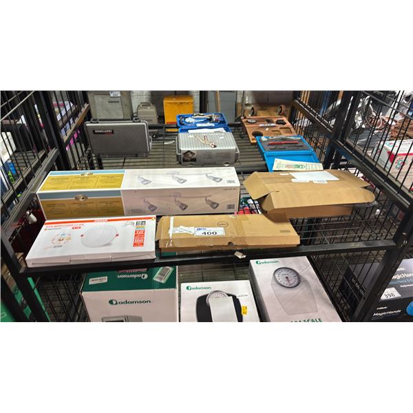 HAMPTON BAY HALOGEN TRACK LIGHTING FIXTURE, KLIM WIRELESS KEYBOARD, LED RECESSED LIGHT & MORE