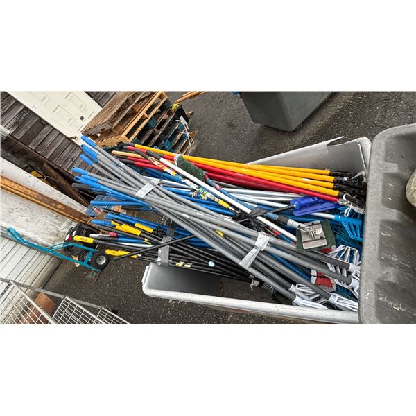 BIN OF ASSORTED MOP HANDLES *BIN NOT INCLUDED*