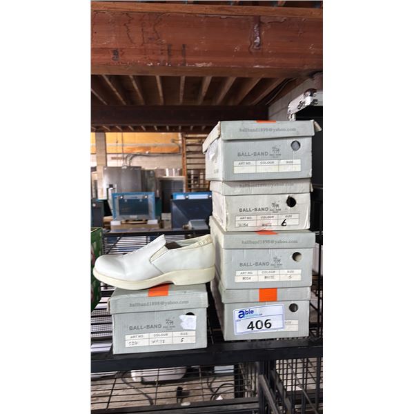 (5) PAIRS OF BALLBAND WHITE SHOES - ASSORTED SIZES