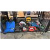 Image 1 : SHELF OF ASSTD. ELECTRIC & CORDLESS TOOLS, BATTERIES, CAT POWER STATION & MORE