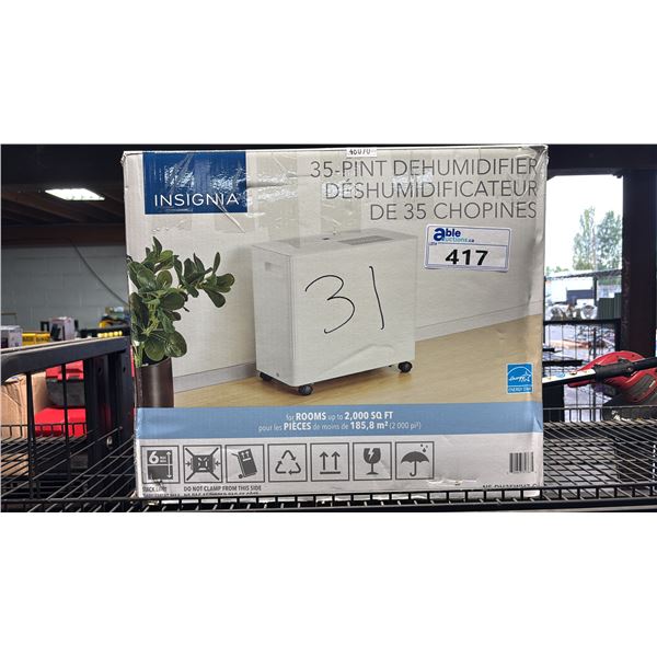 INSIGNIA 35-PINT DEHUMIDIFIER - IN BOX