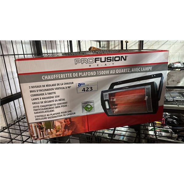 PROFUSION CEILING MOUNTED 1500W QUARTZ HEATER WITH LIGHT