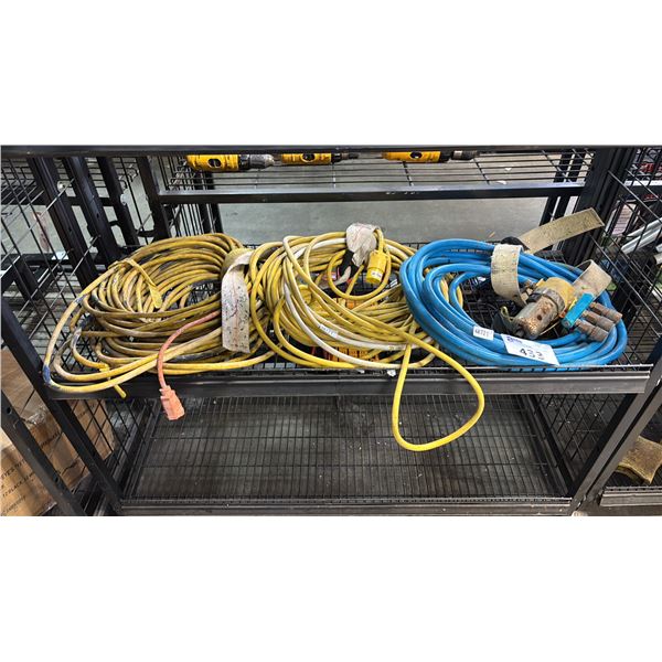 PNEUMATIC TOOL WITH AIR HOSE & (2) HEAVY DUTY EXTENSION CORDS