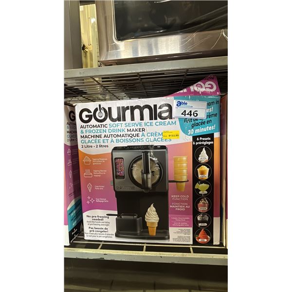 GOURMIA AUTOMATIC SOFT SERVE ICE CREAM & FROZEN DRINK MAKER