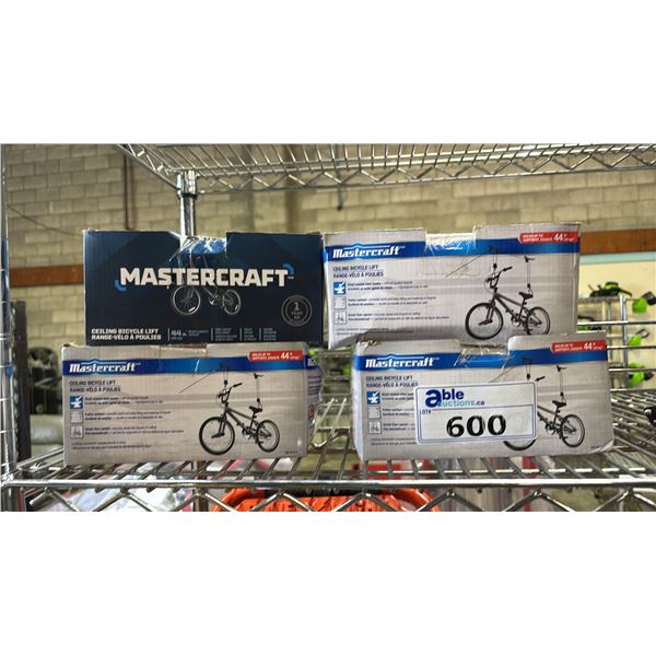(4) MASTERCRAFT CEILING BICYCLE LIFTS