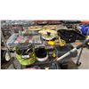 Image 1 : INDUSTRIAL TARP, RUFF LITE RETRACTABLE WORK LIGHT & TOOLBOX WITH CONTENTS