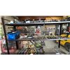 Image 1 : SHELF OF ASSORTED PLIERS, C-CLAMPS, STAPLE GUN, DISPOSABLE GLOVES, TOOL BAG & CONTENTS & MORE